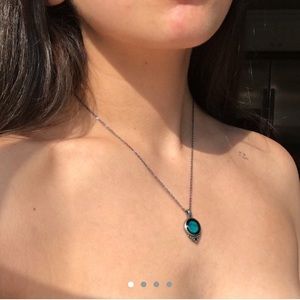 Moonglow aqua moon necklace